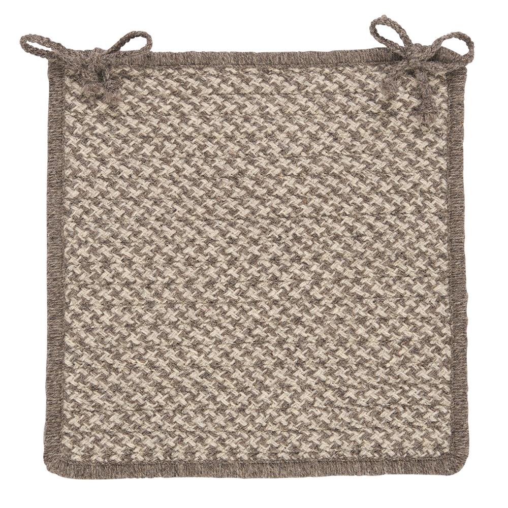 Colonial Mills HD32A015X015S Natural Wool Houndstooth - Latte Chair Pad (set 4)